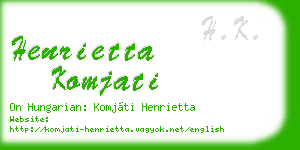 henrietta komjati business card