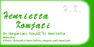 henrietta komjati business card